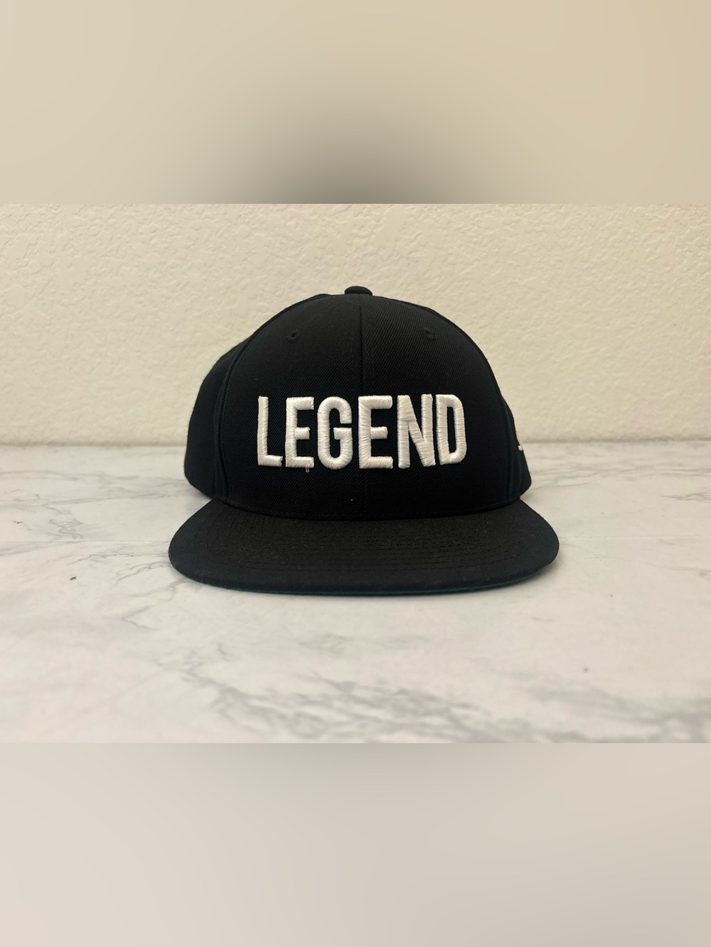 Yupoong The Classics Snapback Men's Black Acrylic Wool “Legend” Wide Bill Hat